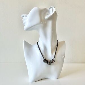 Pavé Rhinestone Drum Barrel Beads Pendant Necklace